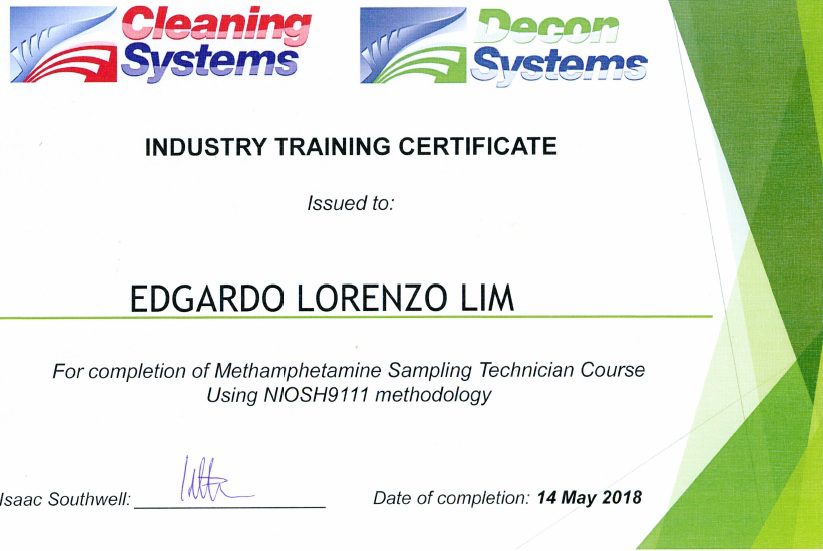 Certification Meth Sampling NIOSH9111
